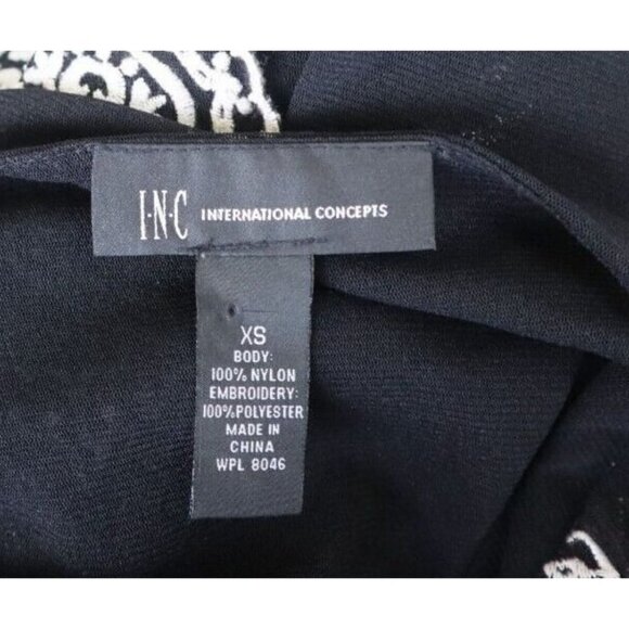INC INTERNATIONAL CONCEPTS - WOMEN'S SHEER BLACK EMBROIDERED PEASANT TOP - XS - Picture 9 of 9